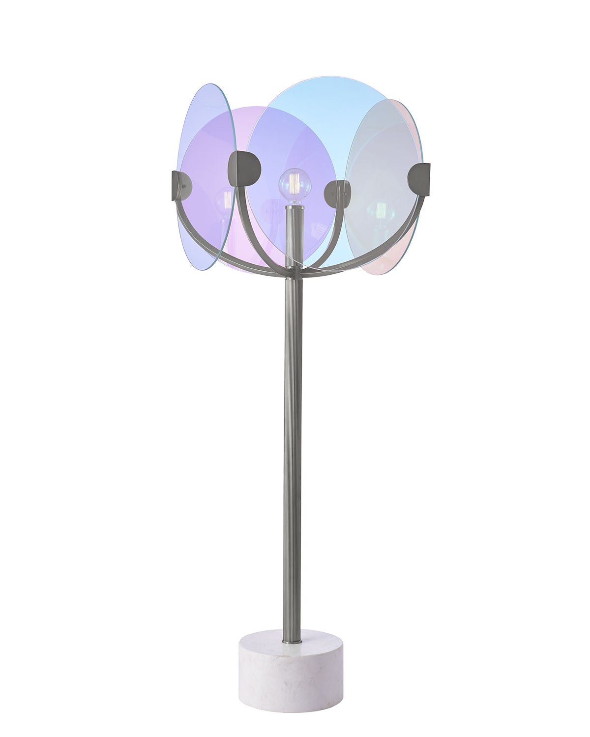 Chroma 68-in 1 Light Socket Satin Nickel Floor Lamp