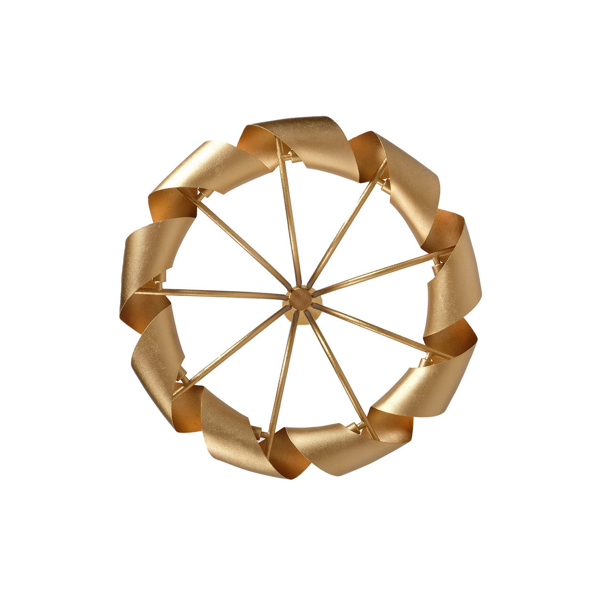 Ribbon 28-in 9 Light Socket Bright Gold Chandelier