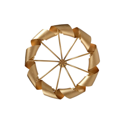 Ribbon 28-in 9 Light Socket Bright Gold Chandelier