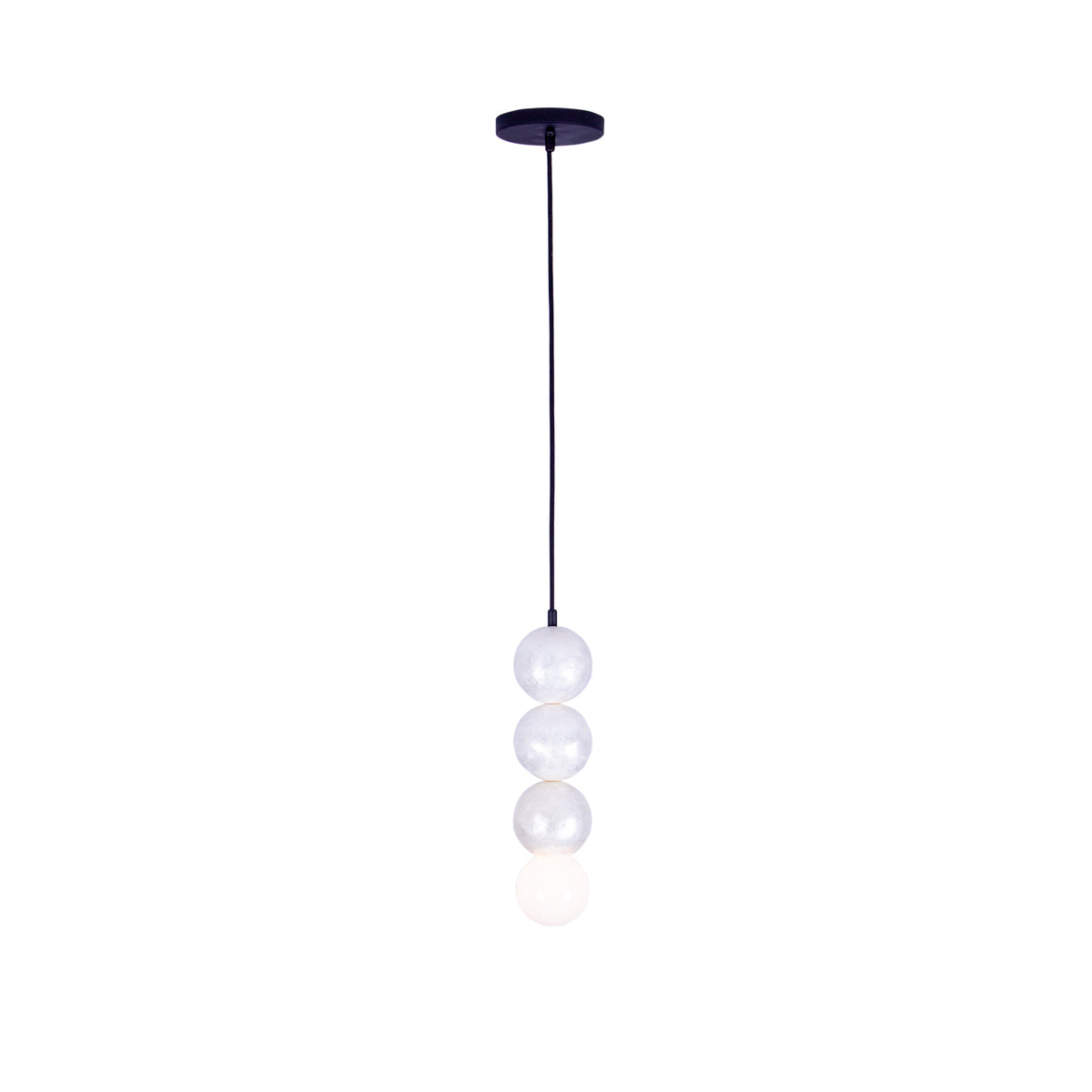 Pearls 5.5-in 1 Light Socket Matte Black Pendant