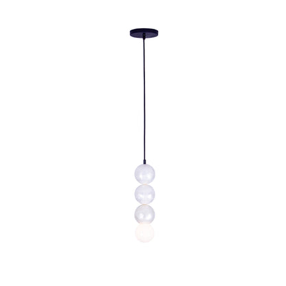 Pearls 5.5-in 1 Light Socket Matte Black Pendant