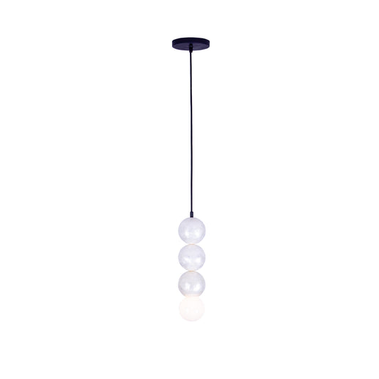 Pearls 5.5-in 1 Light Socket Matte Black Pendant