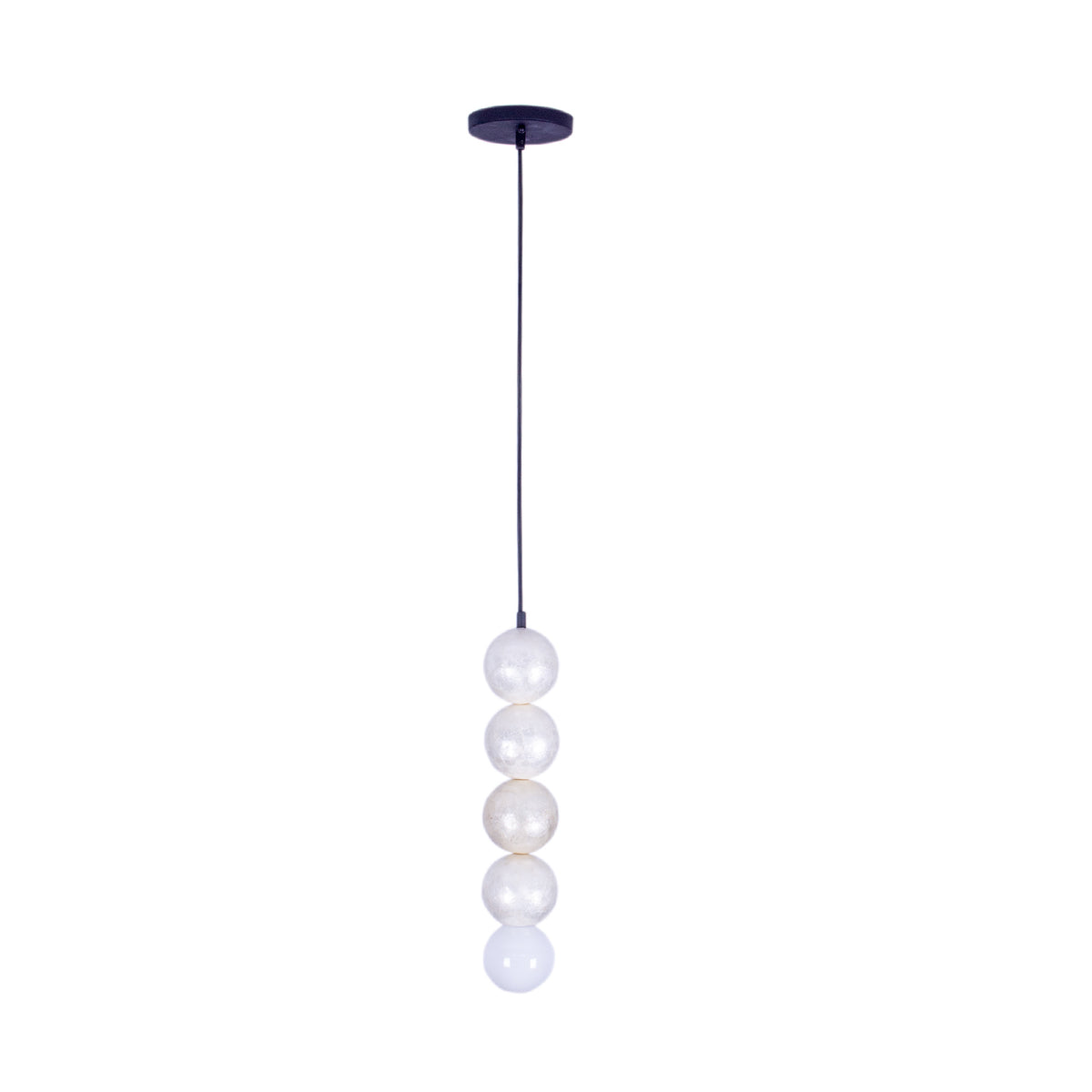 Pearls 5.5-in 1 Light Socket Matte Black Pendant
