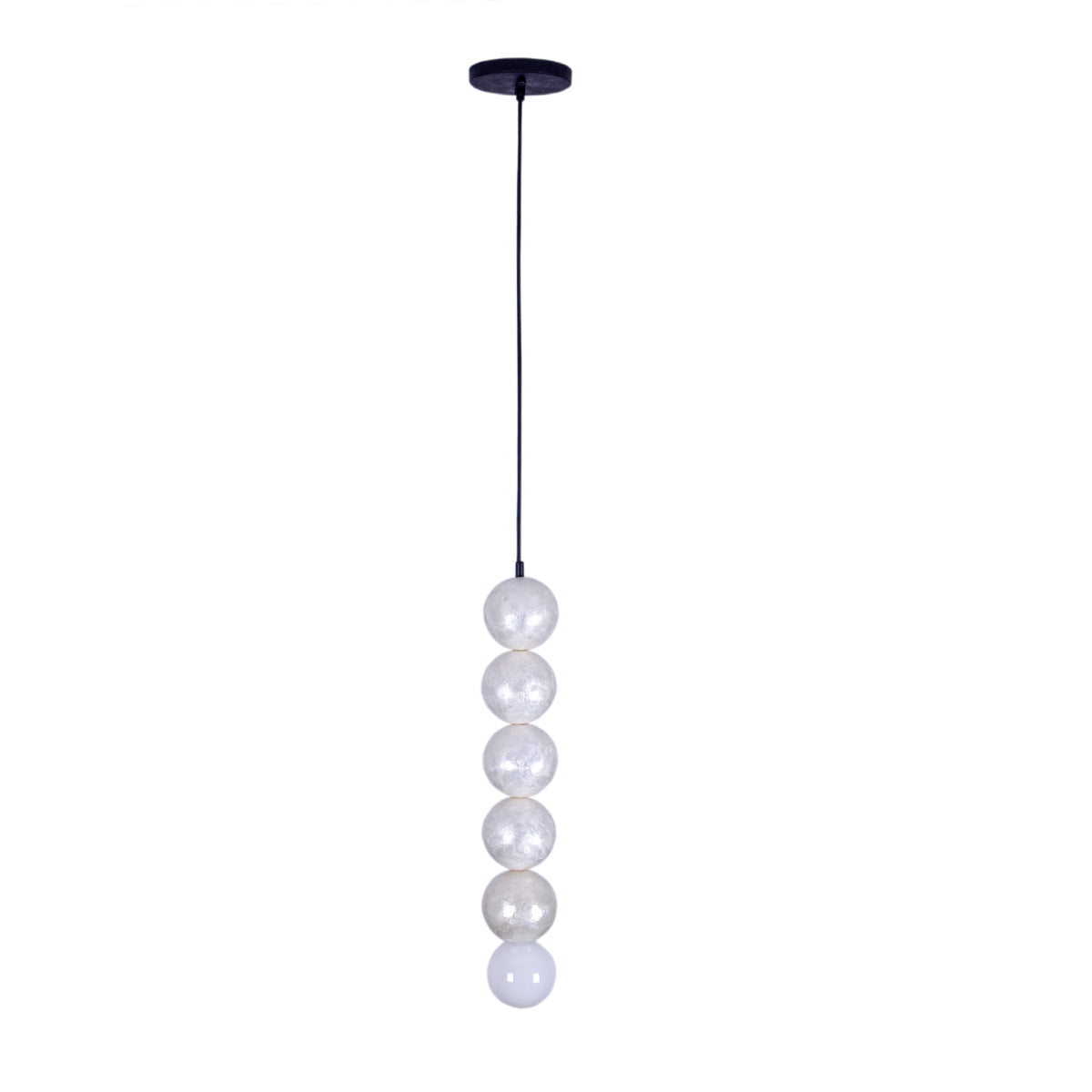 Pearls 5.5-in 1 Light Socket Matte Black Pendant
