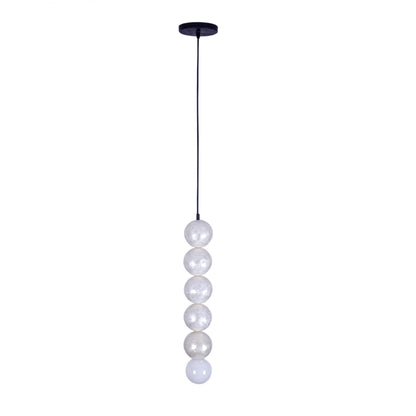 Pearls 5.5-in 1 Light Socket Matte Black Pendant