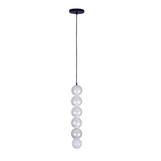 Pearls 5.5-in 1 Light Socket Matte Black Pendant