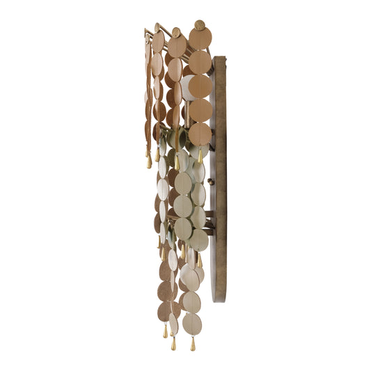 Pelt 24.5-in 3 Light Socket Pearlized Antique Brass Wall Sconce