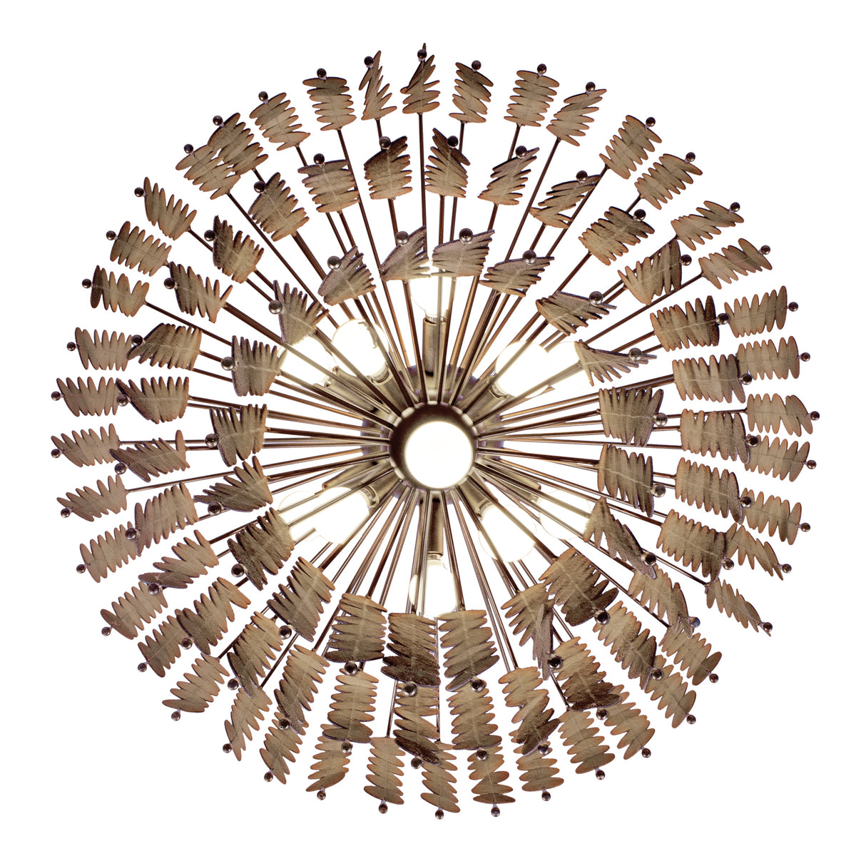 Pelt 27-in 11 Light Socket Pearlized Antique Brass Chandelier