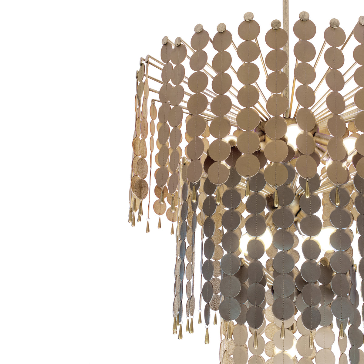 Pelt 27-in 11 Light Socket Pearlized Antique Brass Chandelier