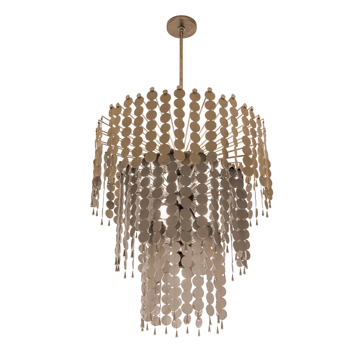 Pelt 27-in 11 Light Socket Pearlized Antique Brass Chandelier