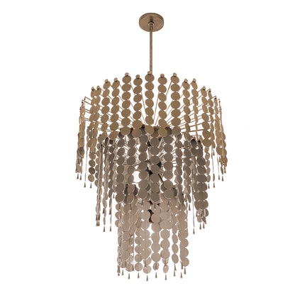 Pelt 27-in 11 Light Socket Pearlized Antique Brass Chandelier