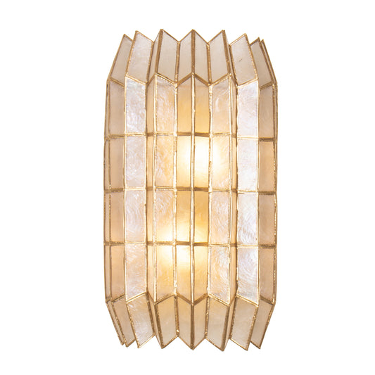 Fractal 8.5-in 2 Light Socket Oxidized Gold Leaf Wall Sconce