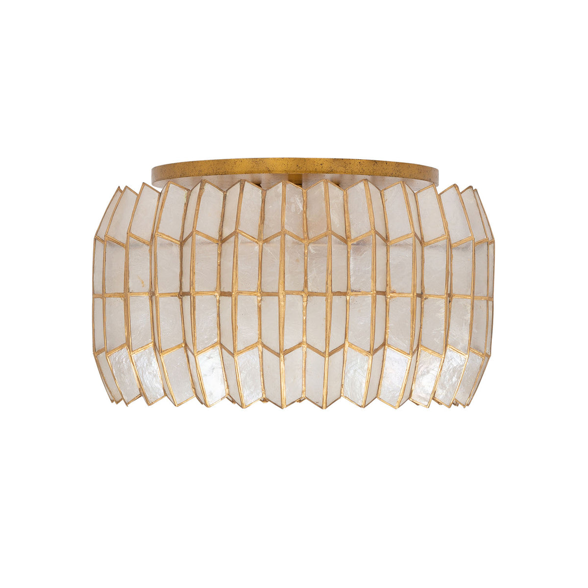 Fractal 14-in 1 Light Socket Oxidized Gold Leaf Flush Mount