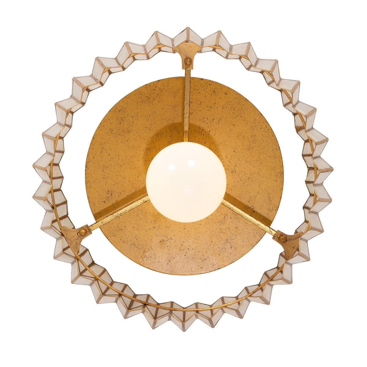 Fractal 14-in 1 Light Socket Oxidized Gold Leaf Flush Mount