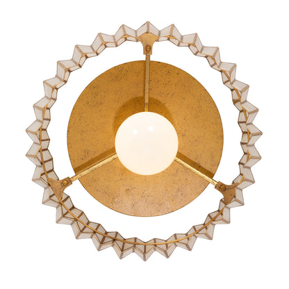 Fractal 14-in 1 Light Socket Oxidized Gold Leaf Flush Mount
