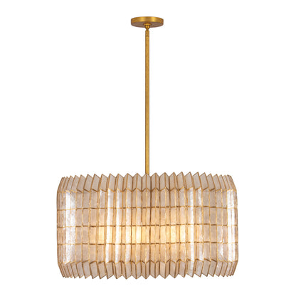Fractal 28-in 8 Light Socket Oxidized Gold Leaf Chandelier