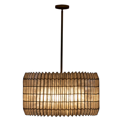 Fractal 28-in 8 Light Socket Oxidized Gold Leaf Chandelier