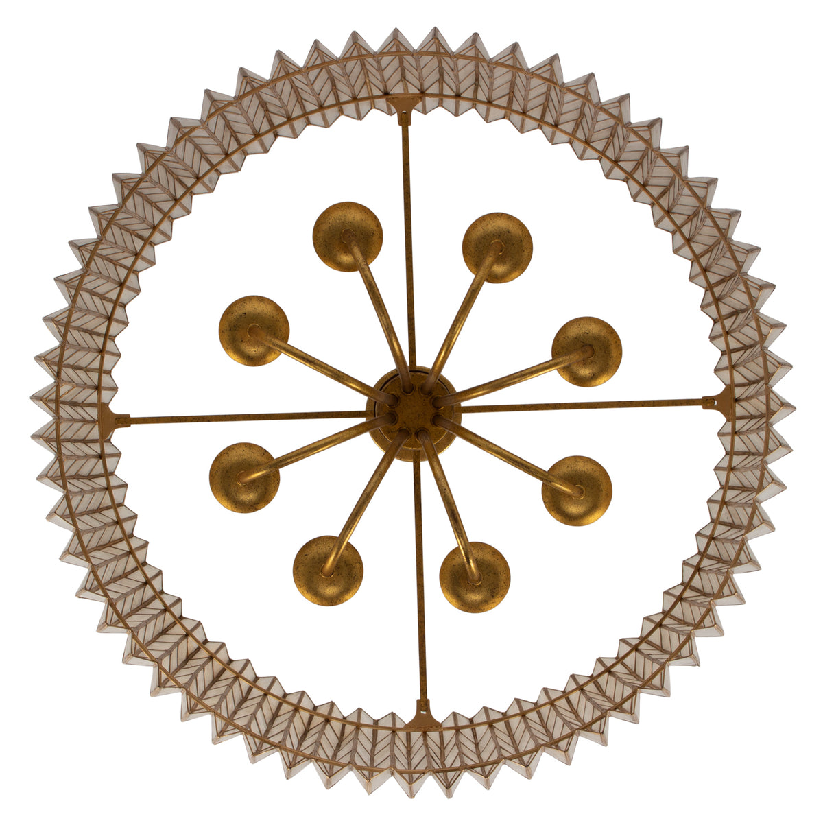 Fractal 28-in 8 Light Socket Oxidized Gold Leaf Chandelier