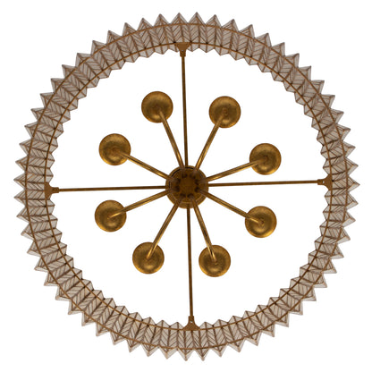 Fractal 28-in 8 Light Socket Oxidized Gold Leaf Chandelier