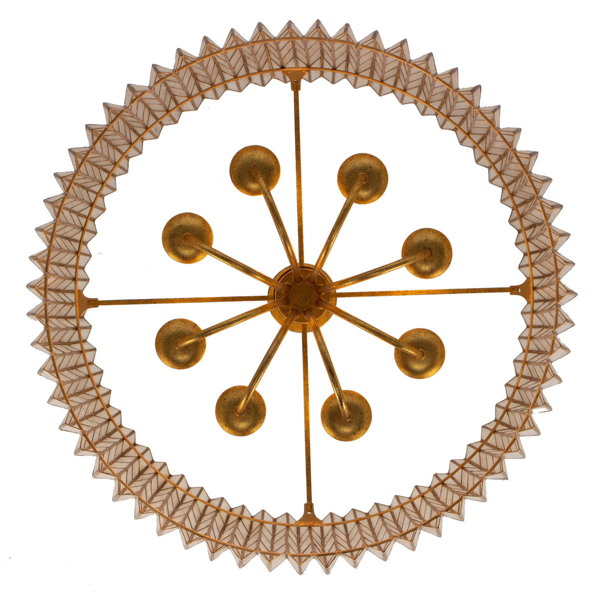 Fractal 28-in 8 Light Socket Oxidized Gold Leaf Chandelier