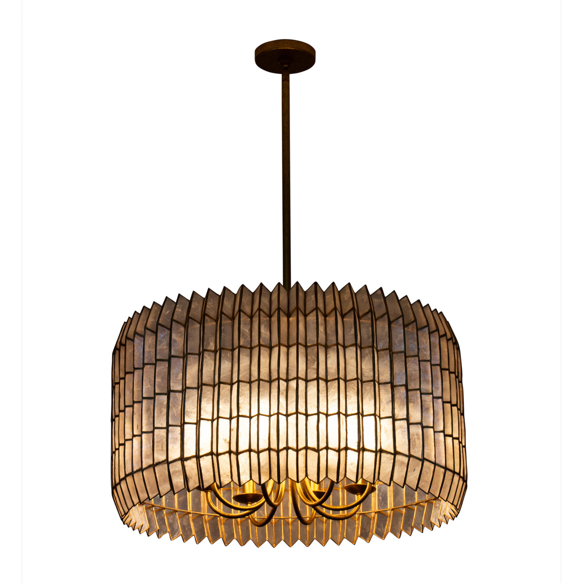 Fractal 28-in 8 Light Socket Oxidized Gold Leaf Chandelier