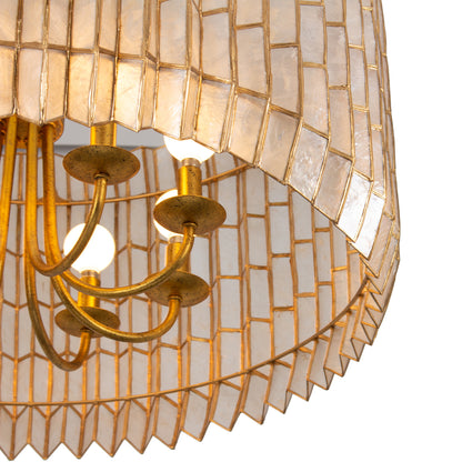 Fractal 28-in 8 Light Socket Oxidized Gold Leaf Chandelier