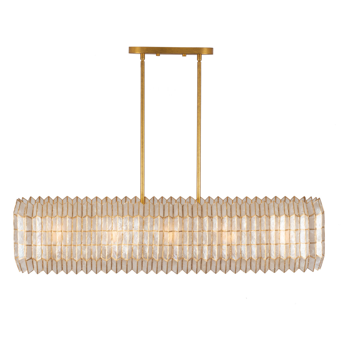 Fractal 52-in 10 Light Socket Oxidized Gold Leaf Linear Pendant