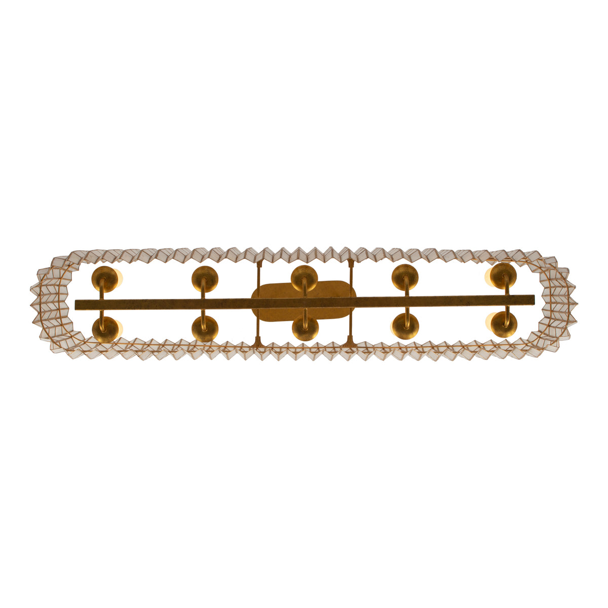 Fractal 52-in 10 Light Socket Oxidized Gold Leaf Linear Pendant