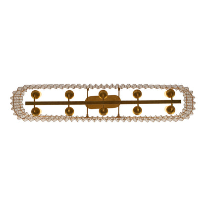 Fractal 52-in 10 Light Socket Oxidized Gold Leaf Linear Pendant