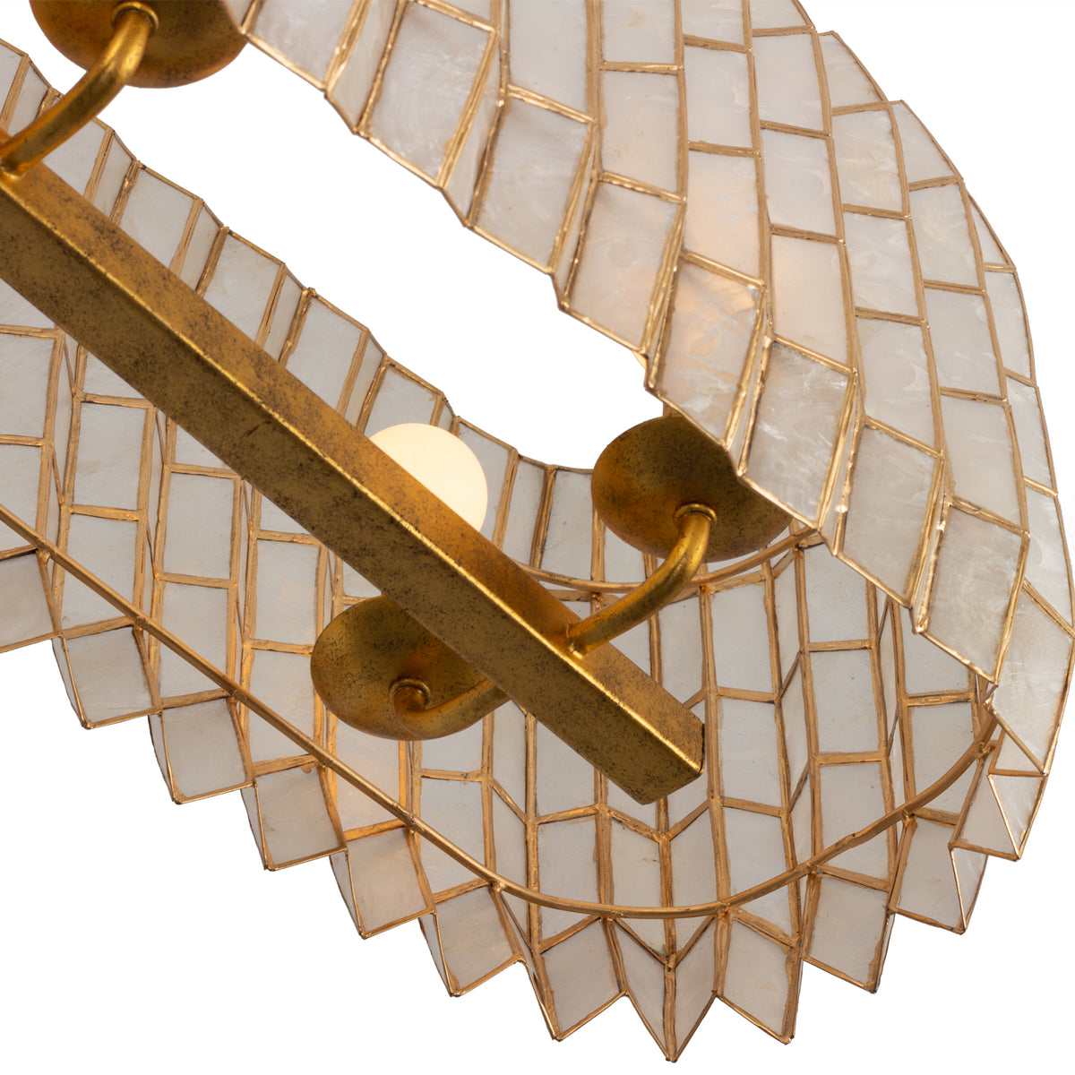 Fractal 52-in 10 Light Socket Oxidized Gold Leaf Linear Pendant