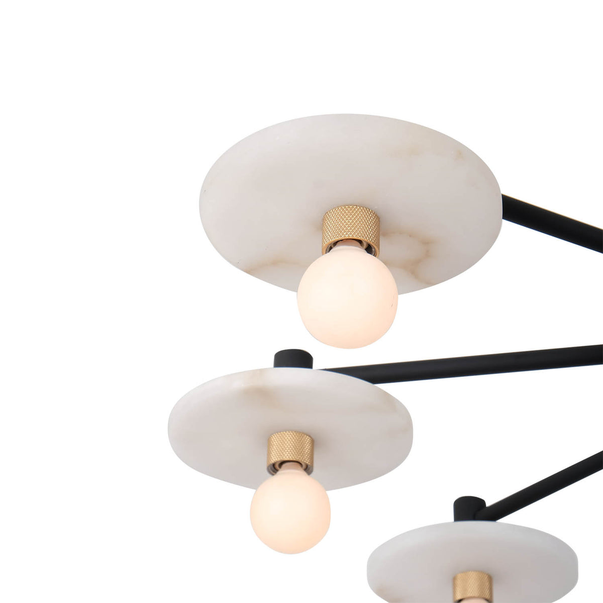 Discus 34-in 9 Light Socket Matte Black Chandelier