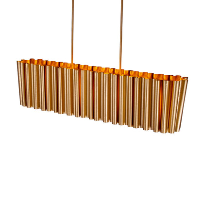 Ripple 48-in 6 Light Socket Bright Gold Linear Pendant