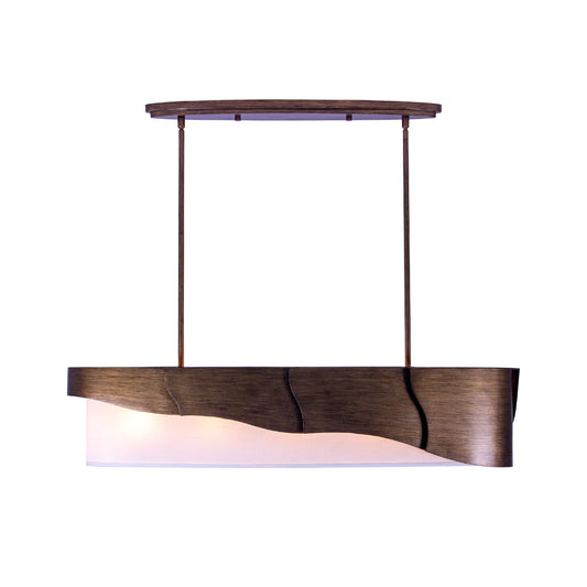 Midway 48-in 6 Light Socket Brushed Gold Linear Pendant