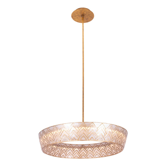 Geo 27-in 1 Light LED Oxidized Gold Leaf Pendant
