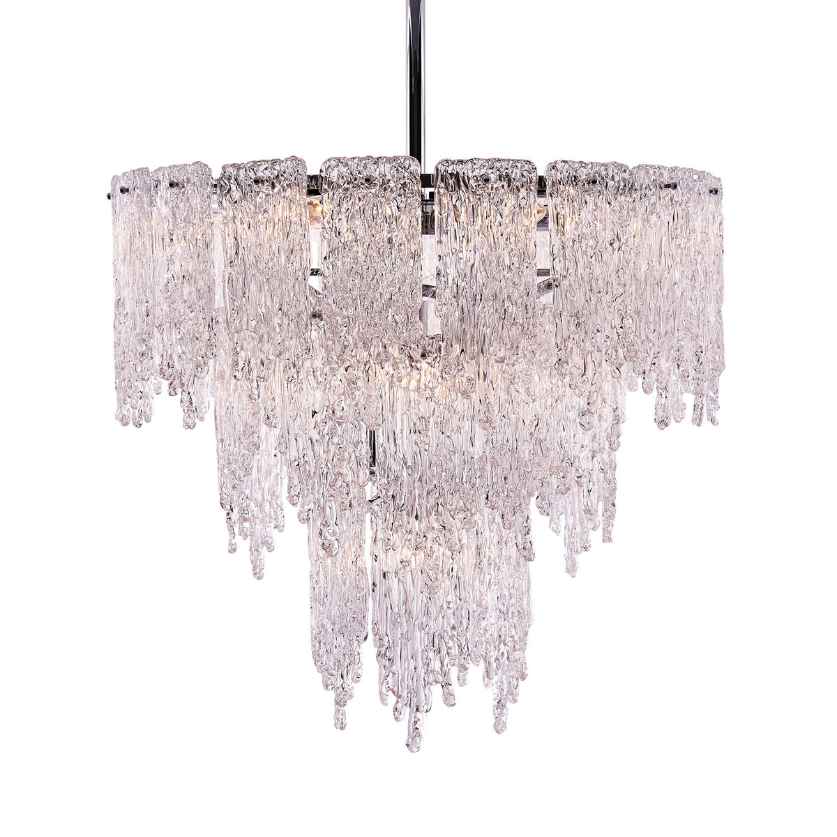 Gisel 24-in 10 Light Socket Polished Chrome Tiered Chandelier