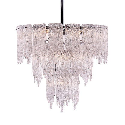 Gisel 24-in 10 Light Socket Polished Chrome Tiered Chandelier
