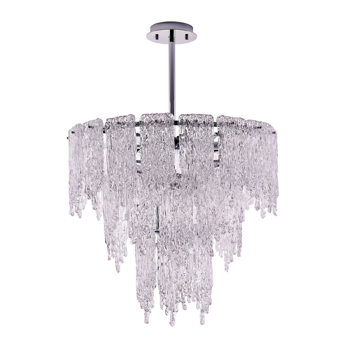 Gisel 24-in 10 Light Socket Polished Chrome Tiered Chandelier
