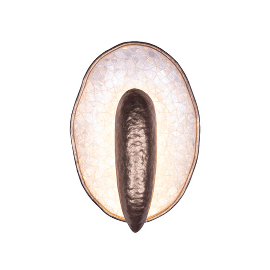 Spat 12-in 1 Light LED Pearlized Antique Brass Wall Sconce