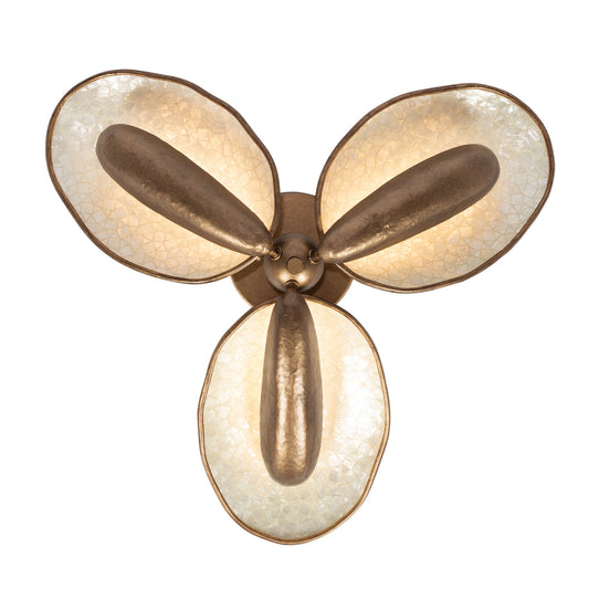 Spat 24-in 3 Light LED Pearlized Antique Brass Flush Mount