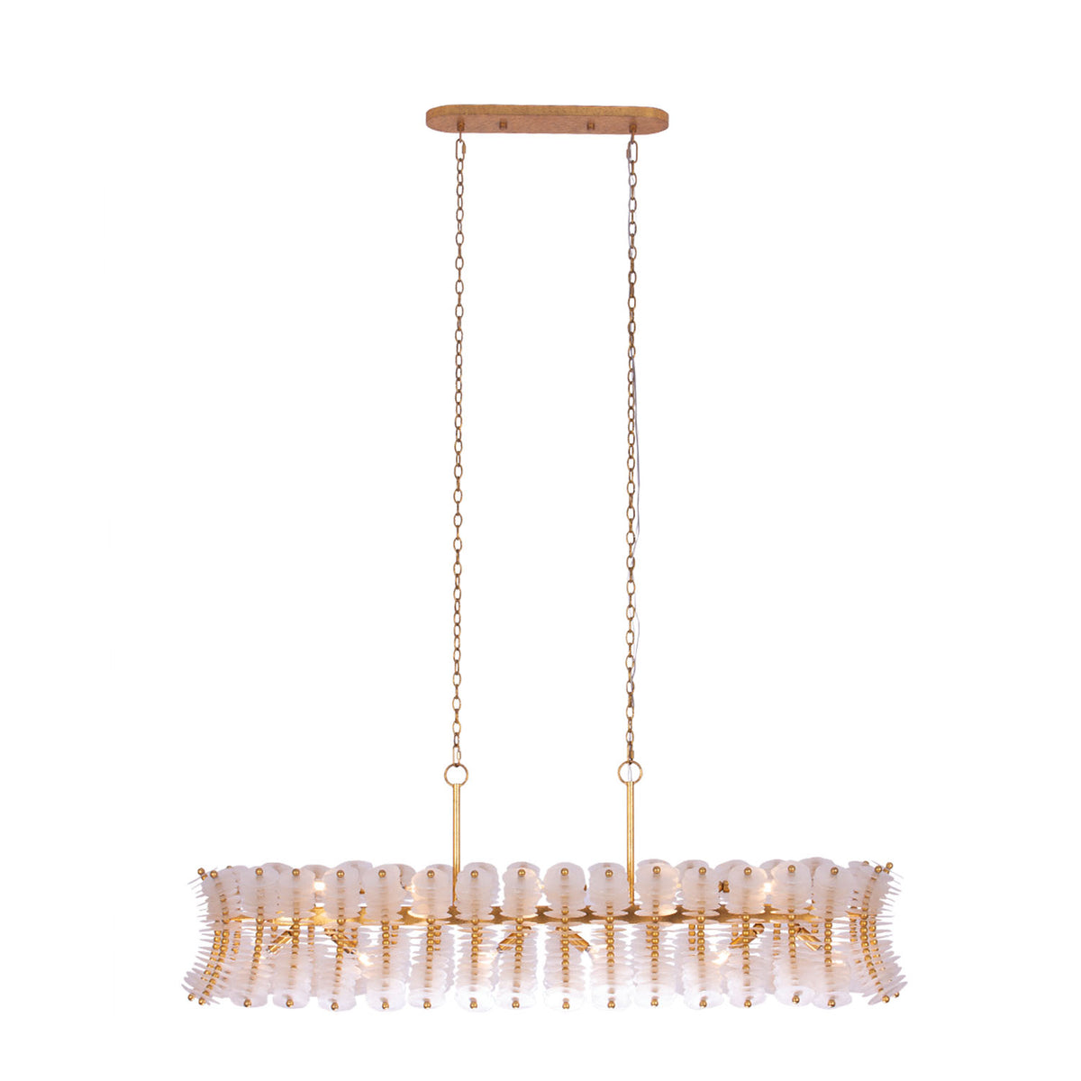 Gossamer 60-in 12 Light Socket Oxidized Gold Leaf Linear Pendant