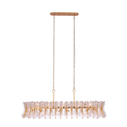 Gossamer 60-in 12 Light Socket Oxidized Gold Leaf Linear Pendant