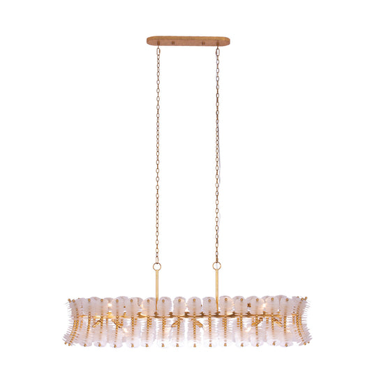 Gossamer 60-in 12 Light Socket Oxidized Gold Leaf Linear Pendant