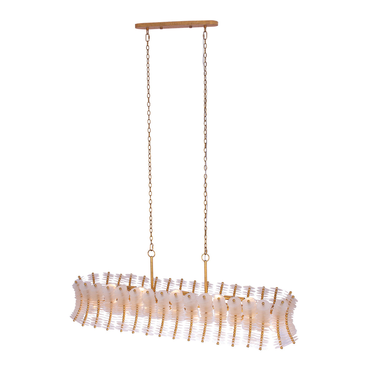 Gossamer 60-in 12 Light Socket Oxidized Gold Leaf Linear Pendant