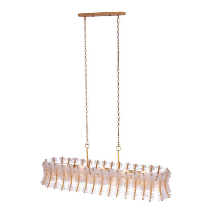 Gossamer 60-in 12 Light Socket Oxidized Gold Leaf Linear Pendant