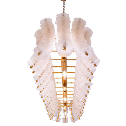 Gossamer 60-in 12 Light Socket Oxidized Gold Leaf Linear Pendant