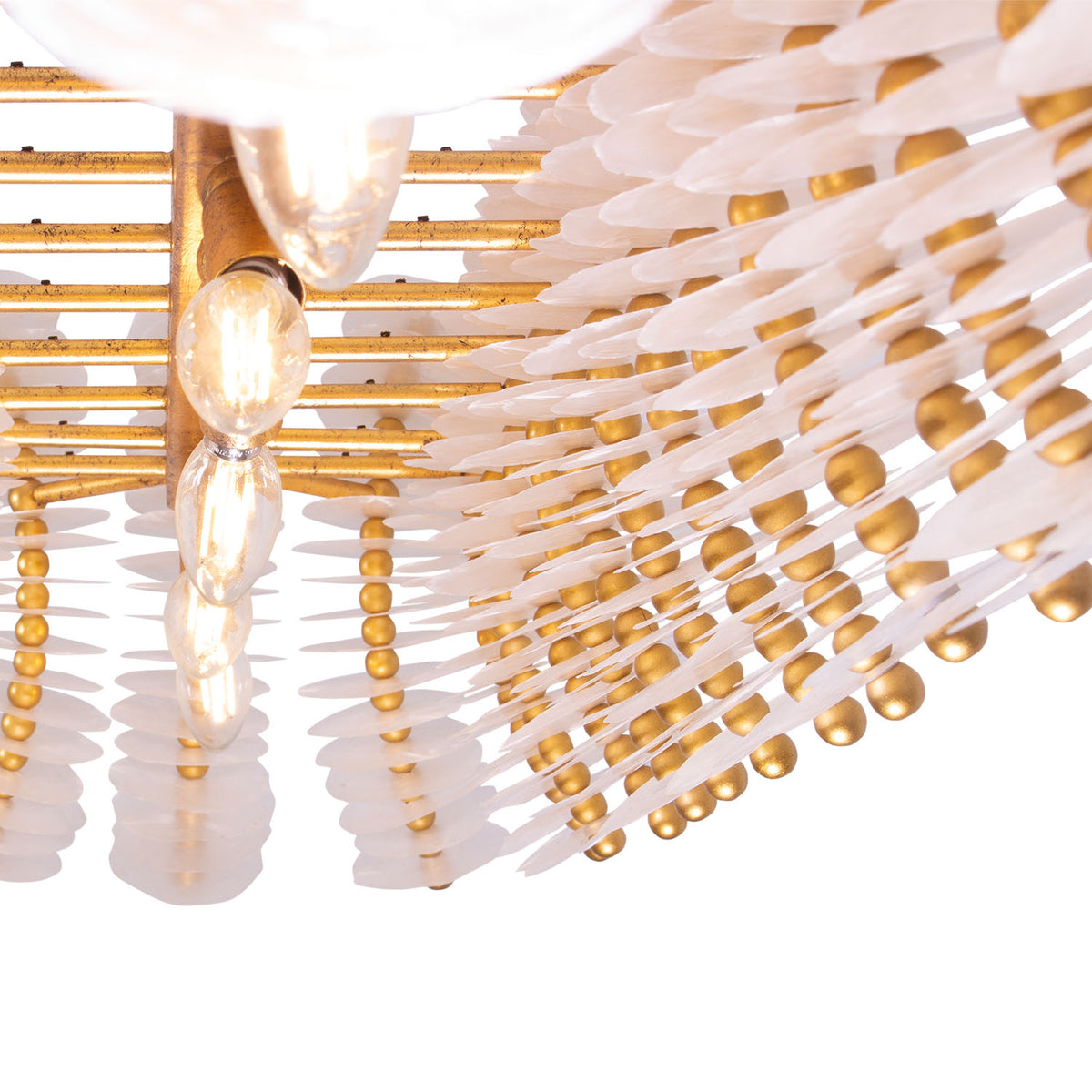 Gossamer 60-in 12 Light Socket Oxidized Gold Leaf Linear Pendant