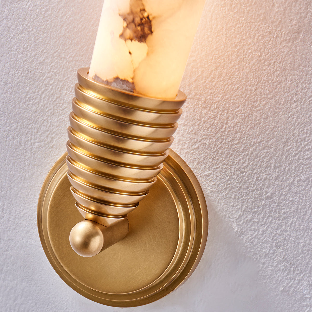 Gypsum 23-in 1 Light LED True Brass Wall Sconce