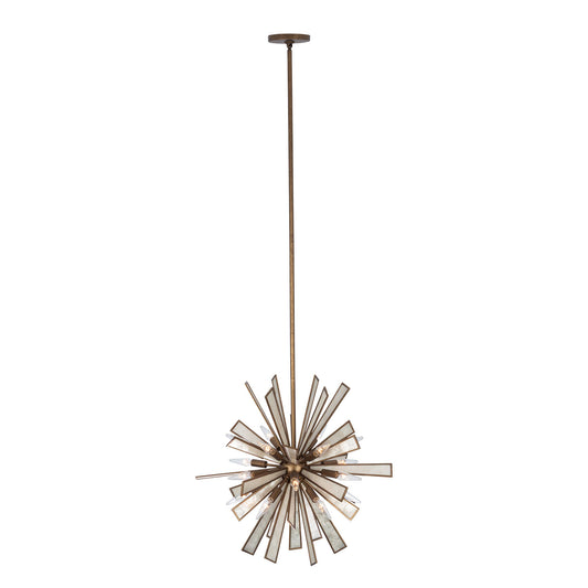 Radiance 26-in 18 Light Socket Pearlized Antique Brass Pendant