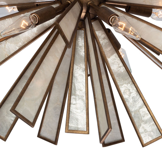 Radiance 26-in 18 Light Socket Pearlized Antique Brass Pendant