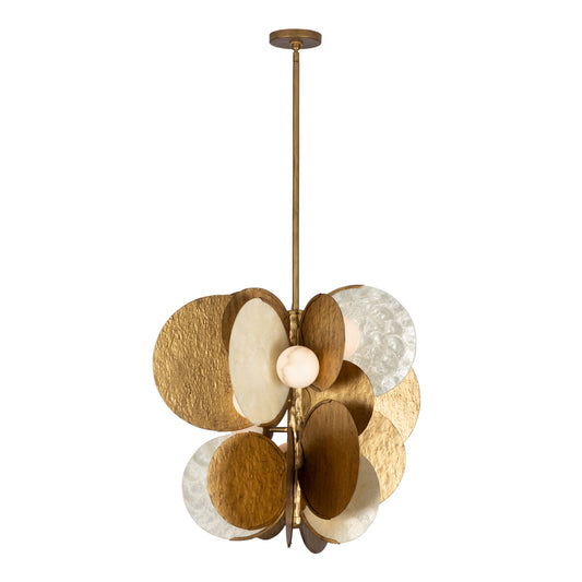 Cirque 27-in 6 Light Socket Rustic Gold Pendant